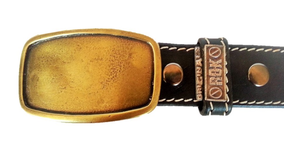 ROK Originals » Black Leather Belt with Adjustable Plain Brass Buckle